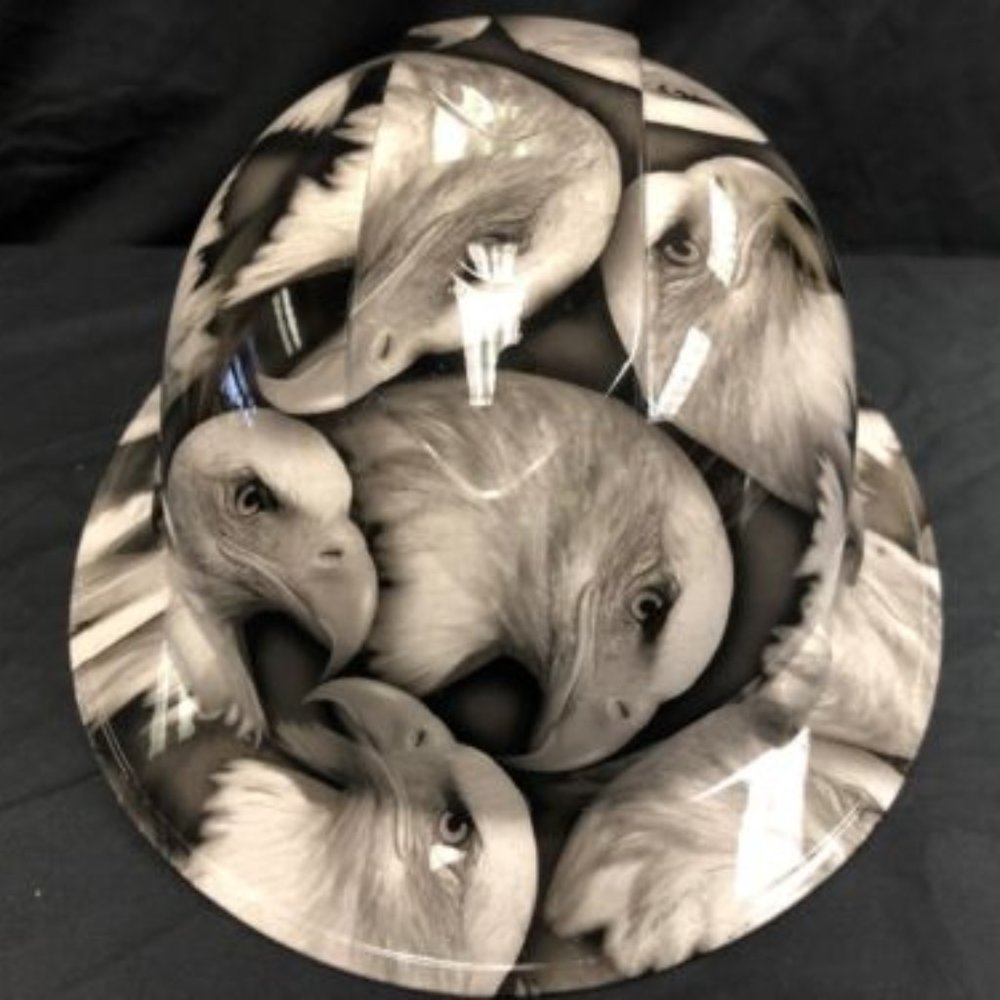 New Full Brim Hard Hat Custom Hydro Dipped BALD EAGLES